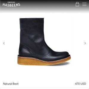 NEW Swedish hasbeens PLAIN BOOT wedge/mid rise